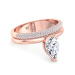 Zelie - Floating Pear Shape Diamond Double Band Engagement Ring - Gem Jewelers Co