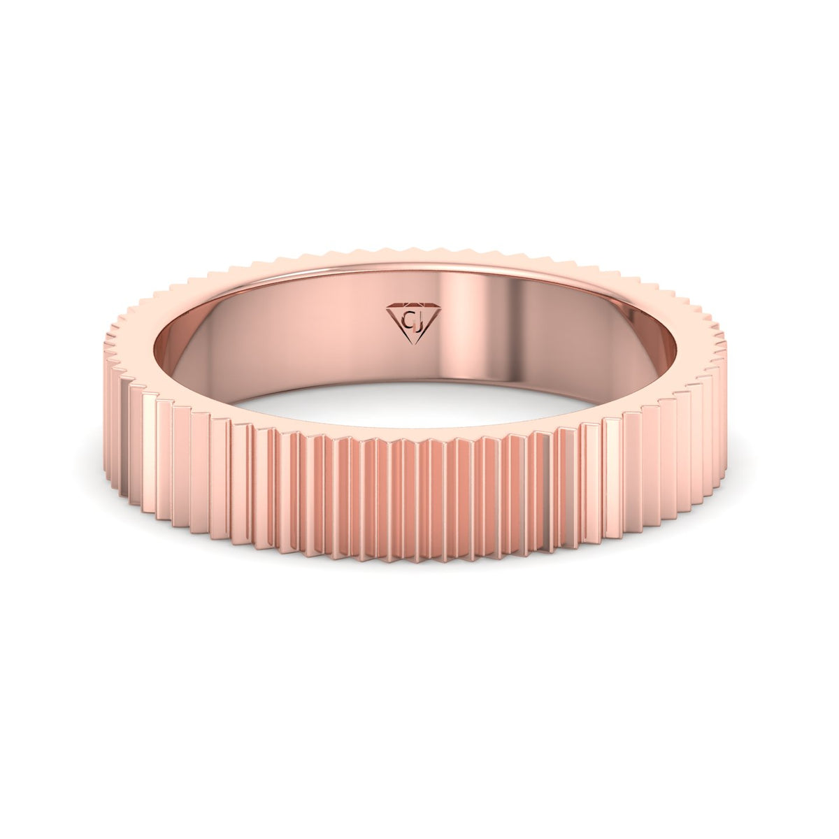 Franco - Unisex 5mm Fluted Gold Band - Gem Jewelers Co