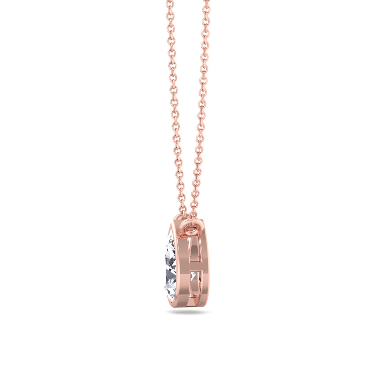 Miza - Bezel Set Pear Shape Diamond Pendant - Gem Jewelers Co
