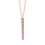 Graduated Natural Diamond Drop Pendant Rose Gold 