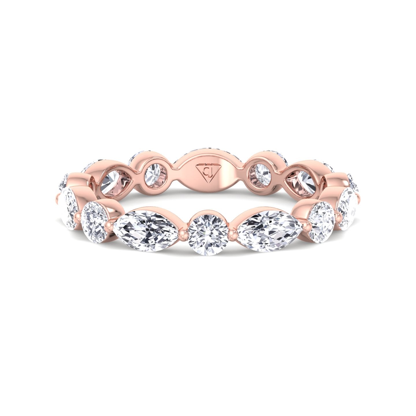 Daria - Marquise and Round Eternity Wedding Band - Gem Jewelers Co