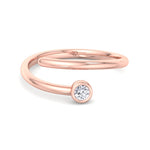 Sylvie - Round Cut Diamond Bezel Stacking Open Ring - Gem Jewelers Co