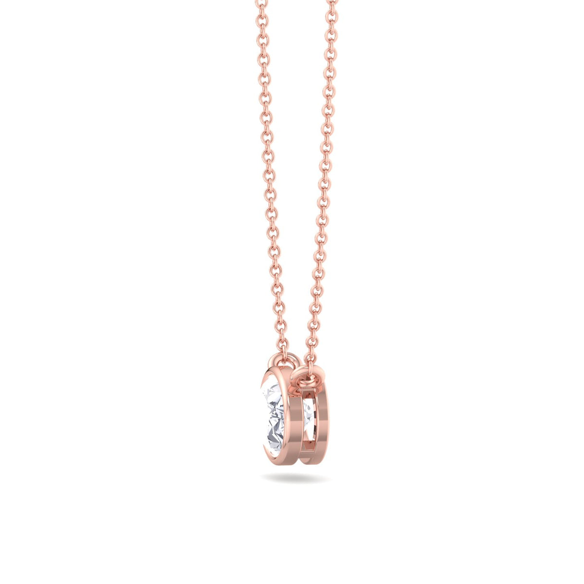 Lia - Bezel Set Oval Shape Diamond Pendant - Gem Jewelers Co