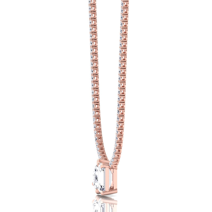 Toi Et Moi Pear and Emerald Natural Diamond Tennis Necklace