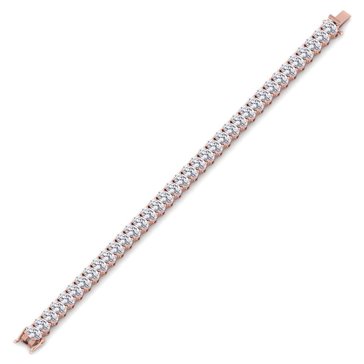 Foothill - 4 Prong Oval Shape Natural Diamond Tennis Bracelet - Gem Jewelers Co