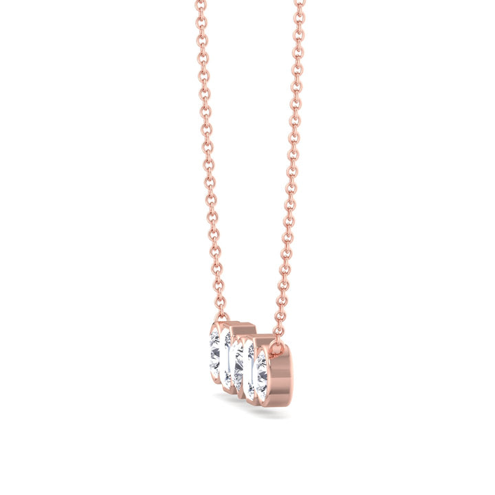 Carina - Three Shape Natural Diamond Pendant Necklace in Bezel Setting - Gem Jewelers Co