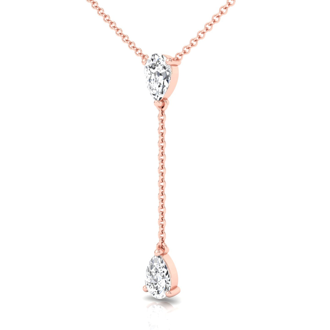 .50CT Pear Shape Natural Diamond Lariat Necklace