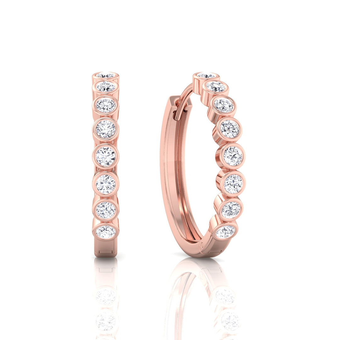 RG Round Shape Natural Diamond Hoop Earrings