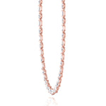 Alternating Emerald and Round Natural Diamond Tennis Necklace Rose Gold