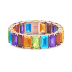 Cartia - Multi-Color Emerald Shape Eternity Band - Gem Jewelers Co