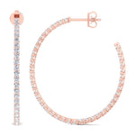 Clara - 6.2CT Round Diamond Inside Out Hoops - Gem Jewelers Co
