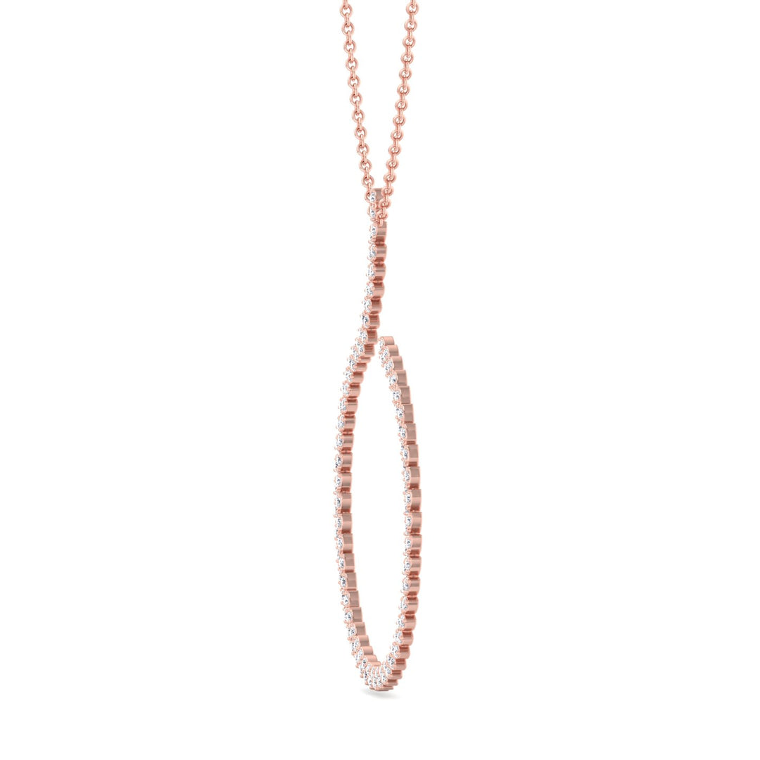 4.8CT T.W. Circle Swirl Pendant with Marquise Shape Rose Gold