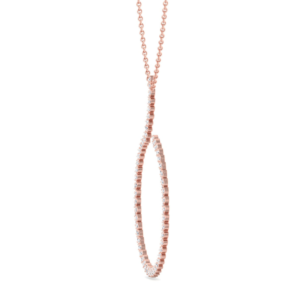 4.8CT T.W. Circle Swirl Pendant with Marquise Shape Rose Gold