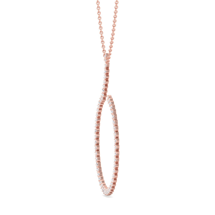 4.8CT T.W. Circle Swirl Pendant with Marquise Shape Rose Gold