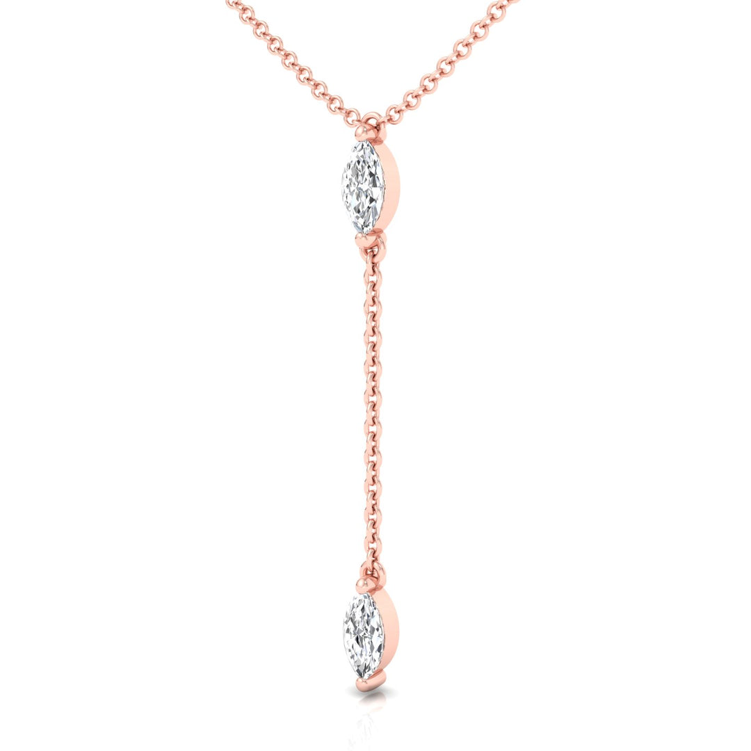 .50CT Marquise Shape Natural Diamond Lariat Necklace