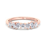 Multi Shape Half Way Natural Diamond Eternity Band Rose Gold 14K