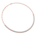 Piazza - Halfway Adjustable Diamond Tennis Necklace With Paperclip Chain - Gem Jewelers Co