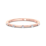Myra - 5 Stone Round Diamond Dainty Ring Single Prong - Gem Jewelers Co