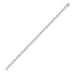 East to West Heart Shape Natural Diamond Tennis Bracelet Rose