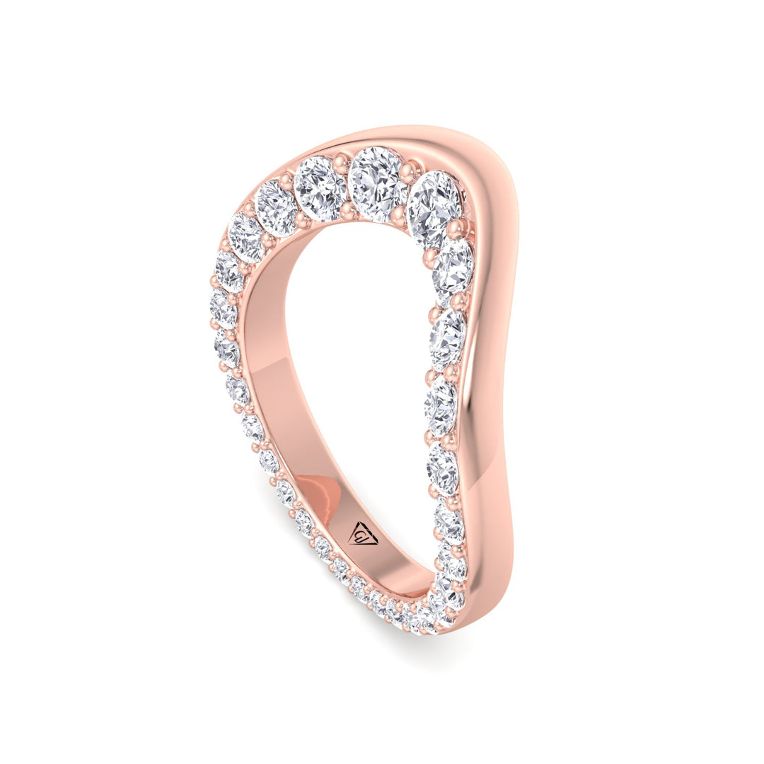 Natural Diamond Invisible Halo Eternity Band Rose Gold 14K 