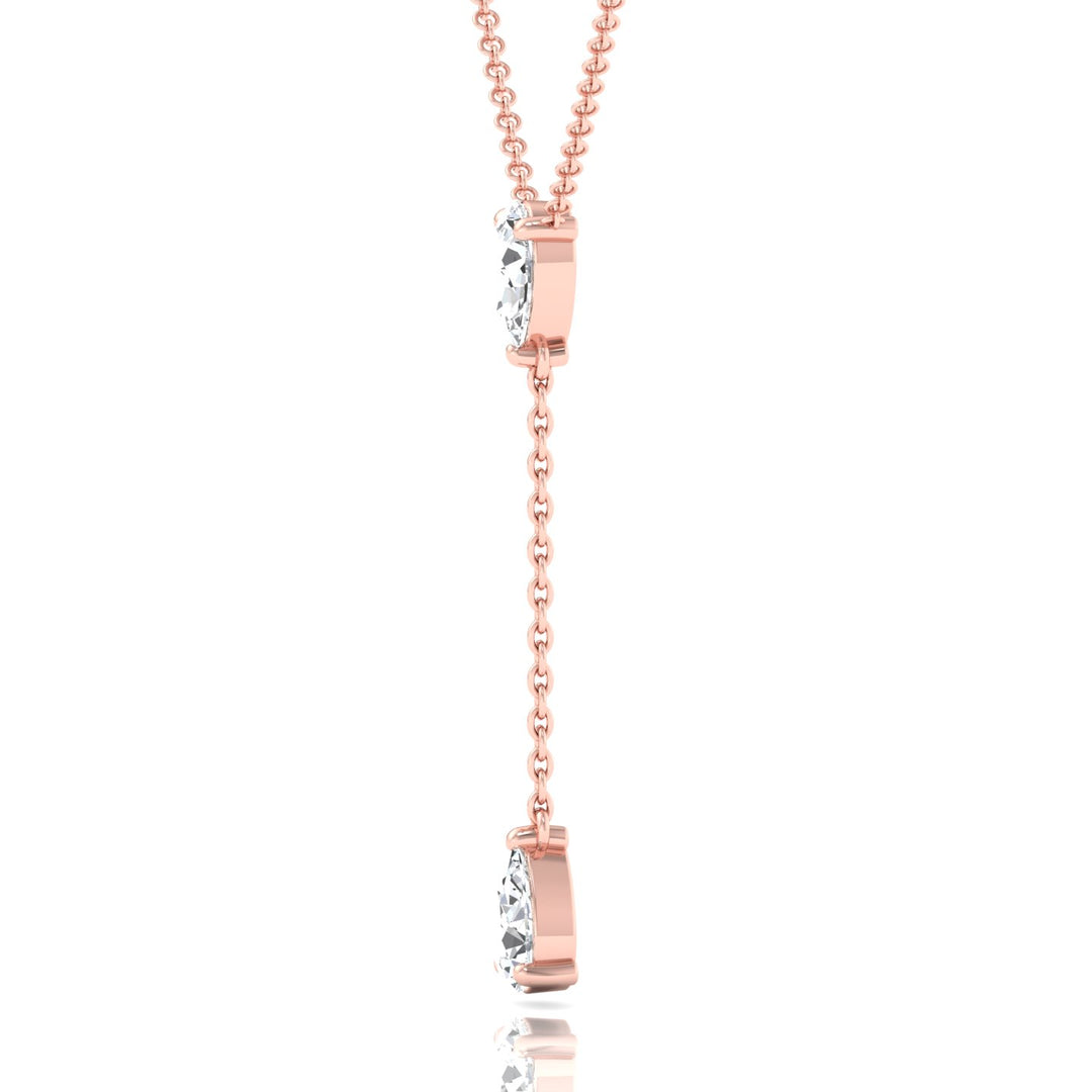 .50CT Pear Shape Natural Diamond Lariat Necklace