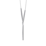 Natural Eternity Style Diamond Lariat  Necklace White Gold