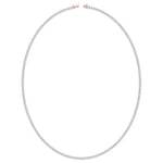 6CT 4-Prong Natural Diamond Tennis Necklace 14K Rose Gold