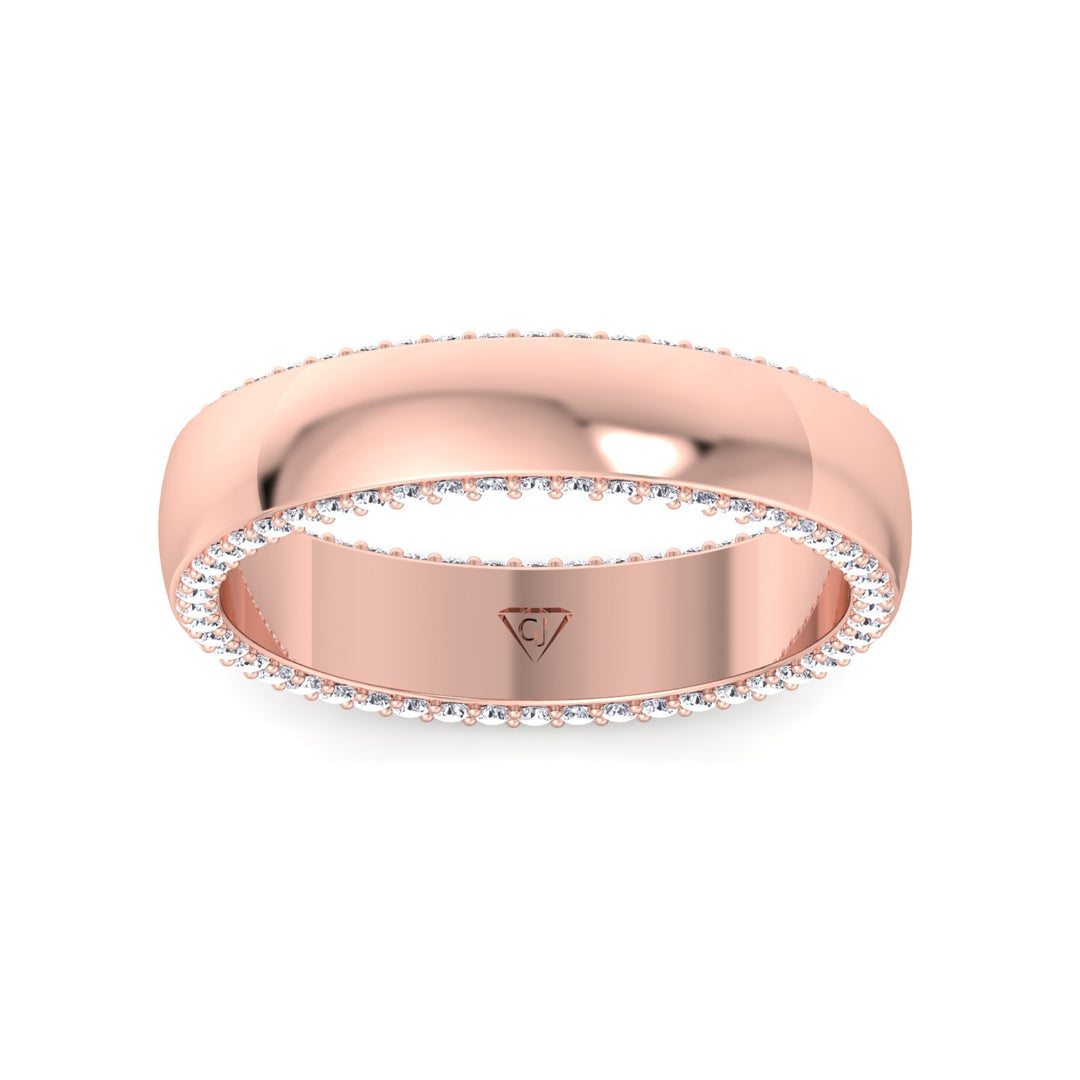 Rose Gold 0.52CT Hidden Diamond Halo Band