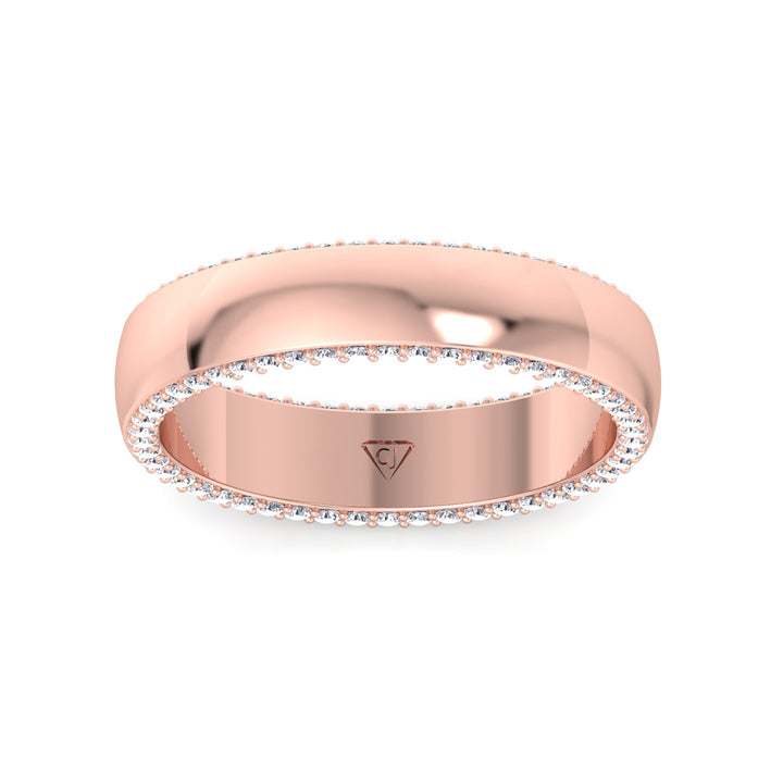 Rose Gold 0.52CT Hidden Diamond Halo Band