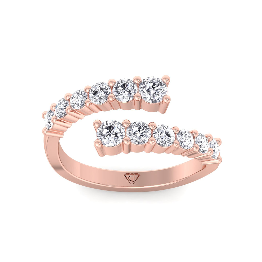 Rose Gold Graduated Round Cut Diamond Ring