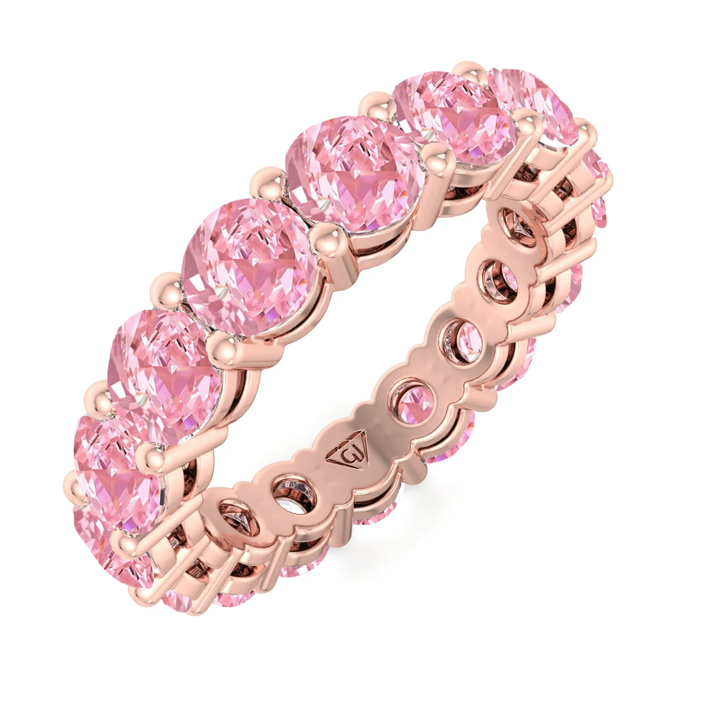 Round Shape Pink Sapphire Eternity Band RG