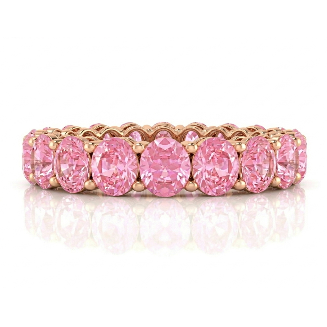 Round Shape Pink Sapphire Eternity Band RG2