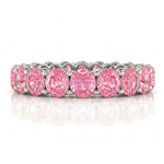 Round Shape Pink Sapphire Eternity Band WG 2