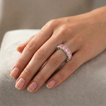 Round Shape Pink Sapphire Eternity Band WG lifestyle
