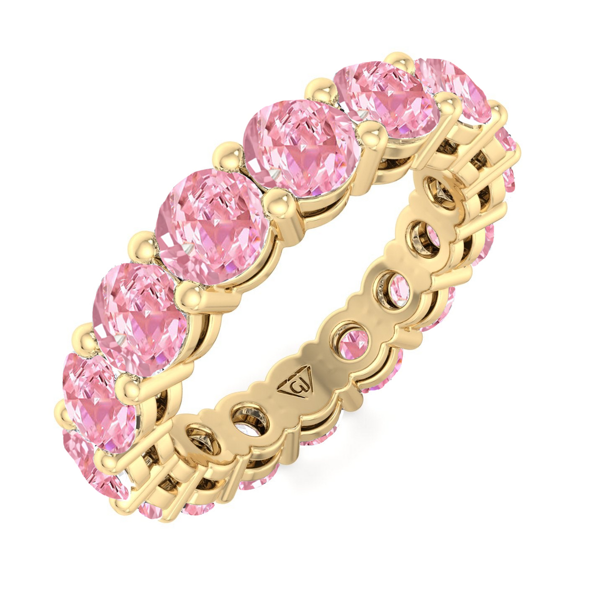 Round Shape Pink Sapphire Eternity Band YG