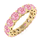 Round Shape Pink Sapphire Eternity Band YG