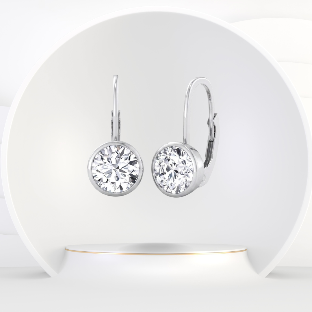 Round Shape Natural Diamond Dangle Earrings