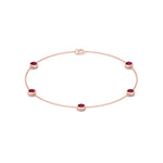 Round Natural Red Rubies By The Yard Bracelet in Rose Gold