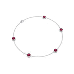 Round Natural Red Rubies By The Yard Bracelet in White Gold, Top