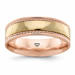 Dual Rope Accent Two-Tone Men's Solid Gold Band RG 2
