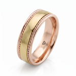 Dual Rope Accent Two-Tone Men's Solid Gold Band RG 