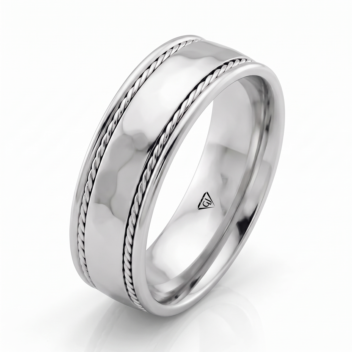 Twin Rope Style Men's Solid Gold Band WG