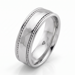 Twin Rope Style Men's Solid Gold Band WG