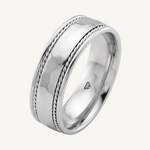 Twin Rope Style Men's Solid Gold Band