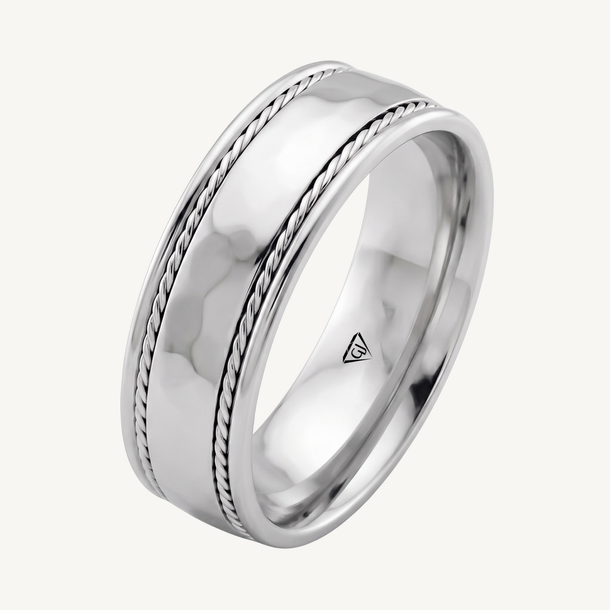 Twin Rope Style Men's Solid Gold Band