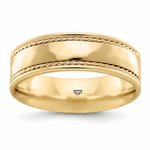 Twin Rope Style Men's Solid Gold Band YG 2