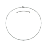3-Prong Riviera Graduated Natural Diamond Tennis Necklace with Extender White Gold