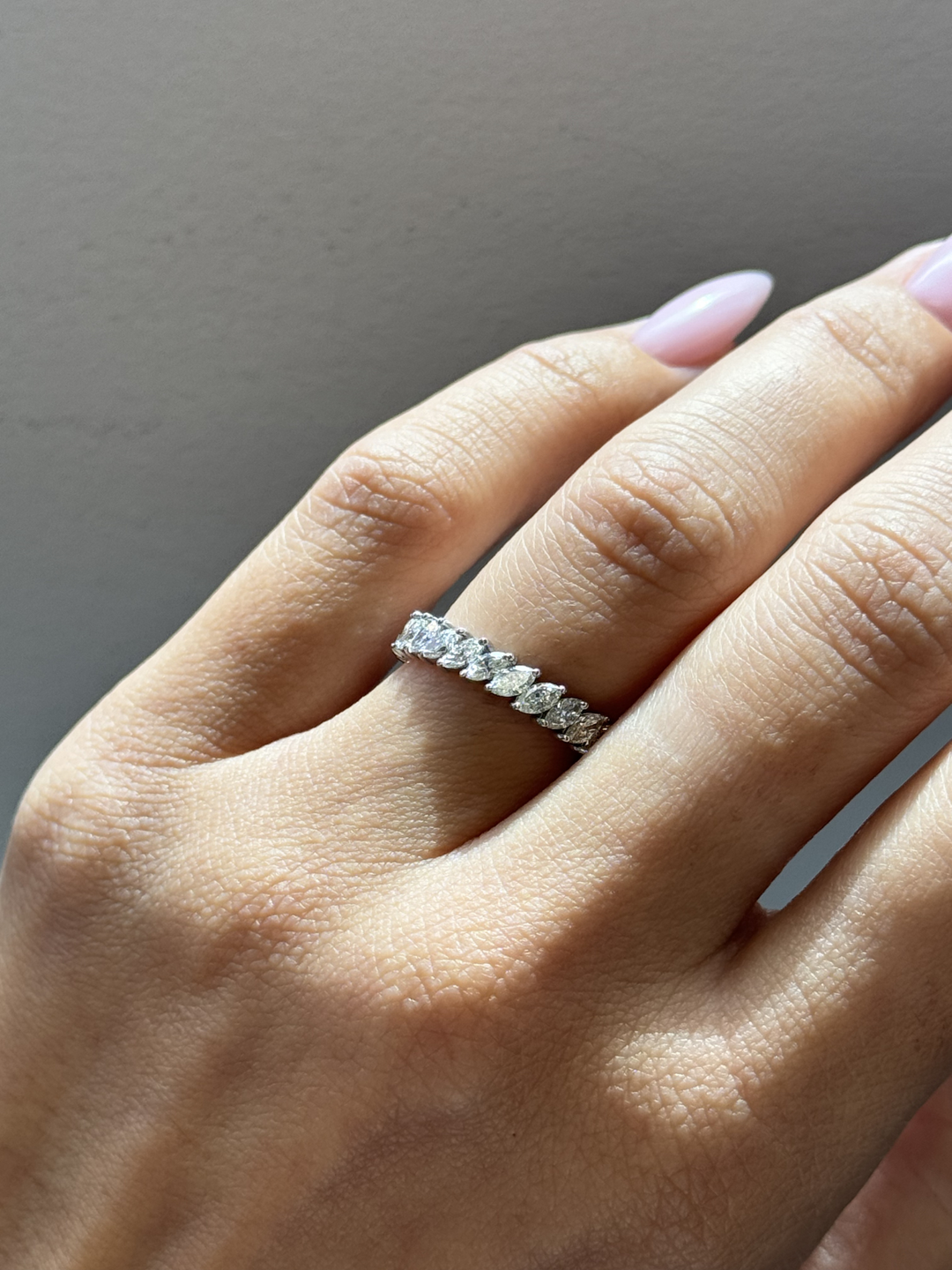 Marquise Shape Natural Diamond Eternity Band