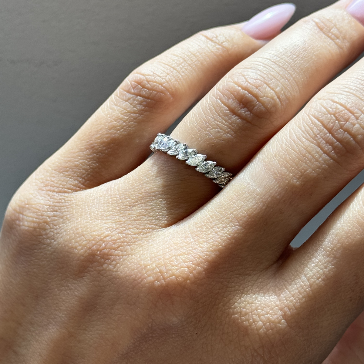 Marquise Shape Natural Diamond Eternity Band