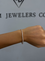 3-Prong Natural Diamond Tennis Bracelet - Martini Style 14K Solid Gold Lifestyle 2
